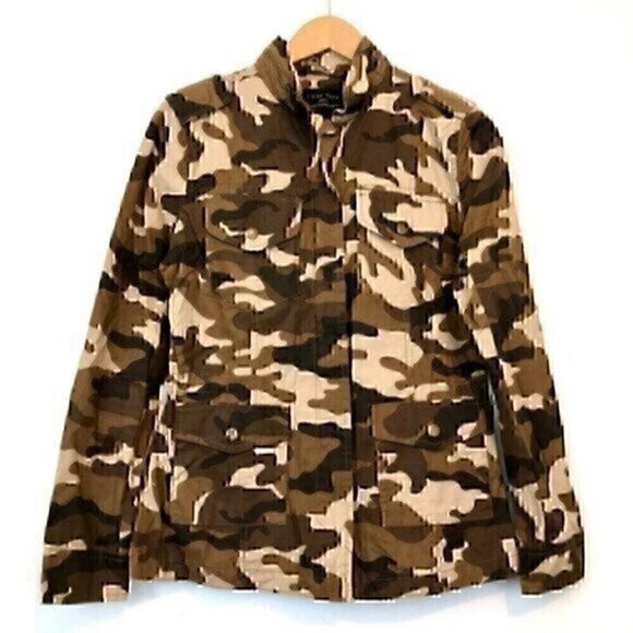 LOVE TREE JUNIORS Camouflage Camo Military Utility Fall 100% Cotton Jacket Small - Picture 1 of 8